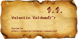 Valentin Valdemár névjegykártya